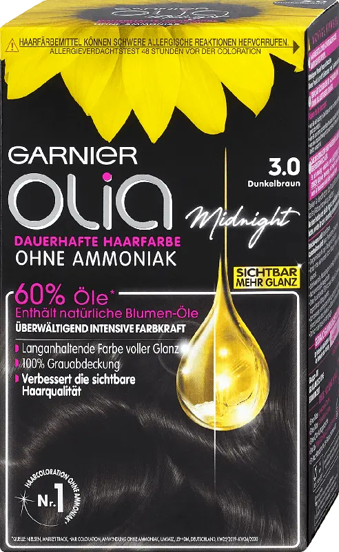 Garnier Olia dauerhafte Haarfarbe - Nr. 3.0 Dunkelbraun