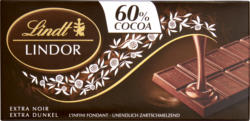 Tablettes de chocolat Lindt Lindor, noir, 60% de cacao, 100 g