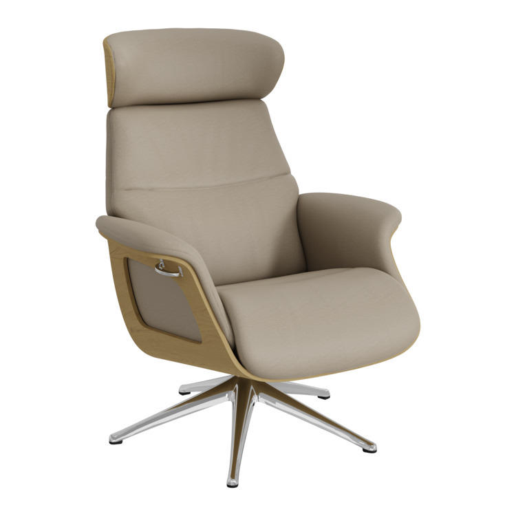 Fauteuil FASHION CLEMENT, cuir, savoy mineral grey