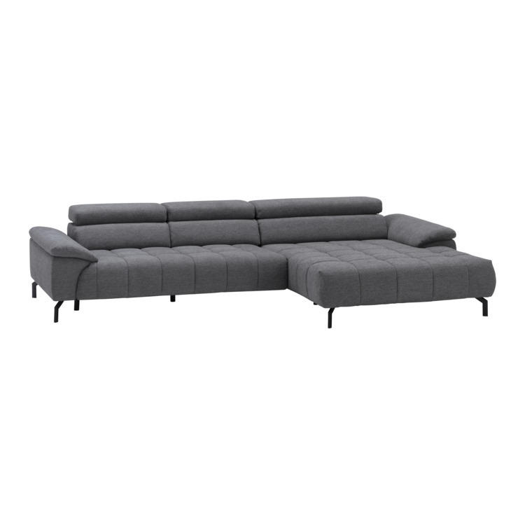 Ecksofa Vegas-S, Textil, grau