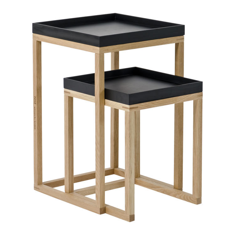 Tavolino di complemento TABLE, legno, quercia/nero