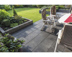 Beton Terrassenplatte iStone Basic grau-schwarz 60x40x4cm