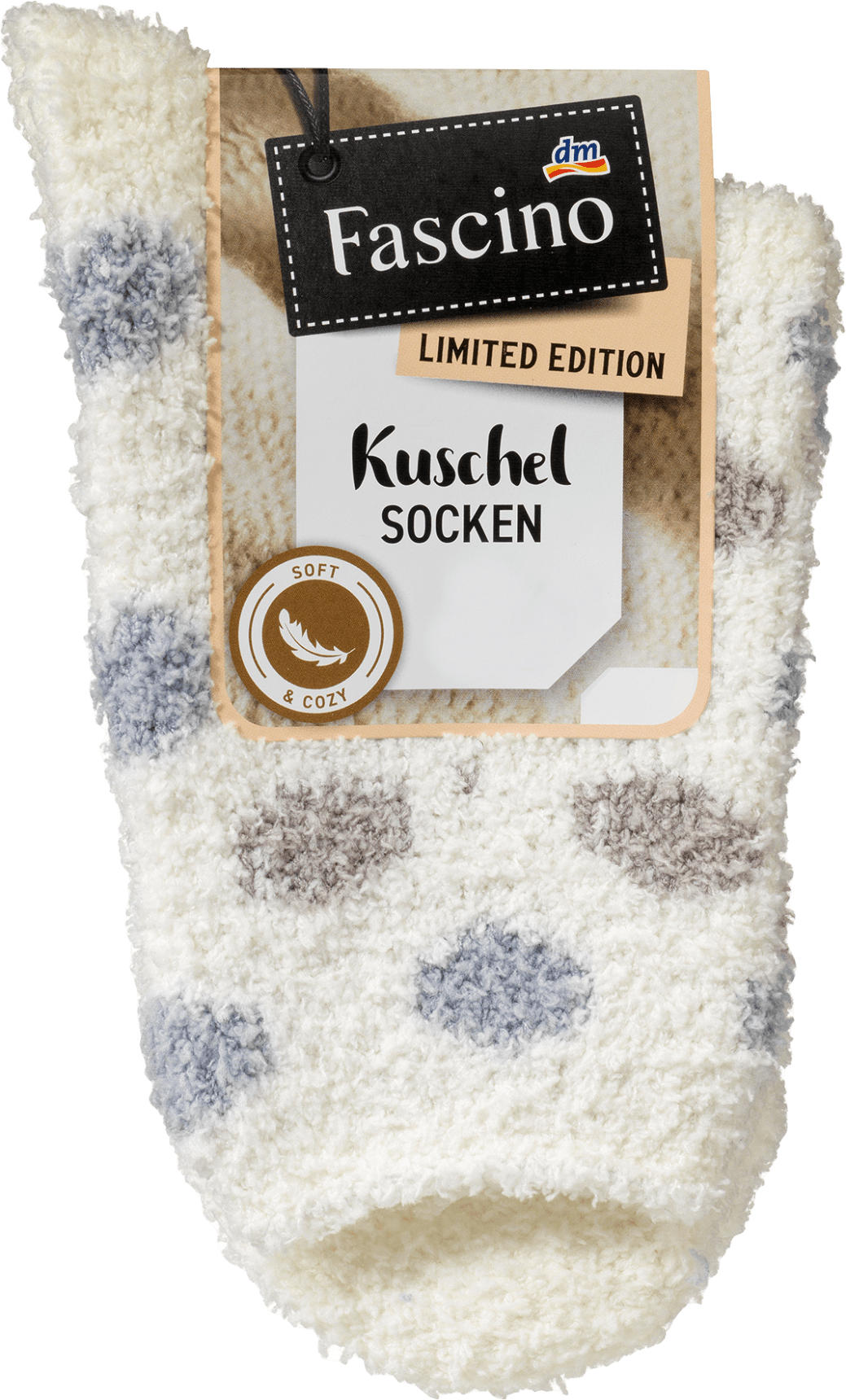 Fascino Kuschelsocken, weiß & blau, Gr. 35-38