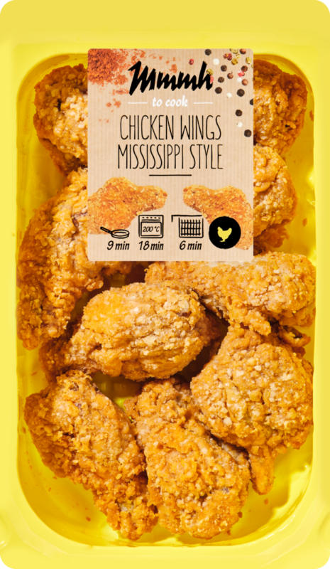 Mmmh Chicken Wings Mississippi Style, Suisse, env. 500 g, les 100 g