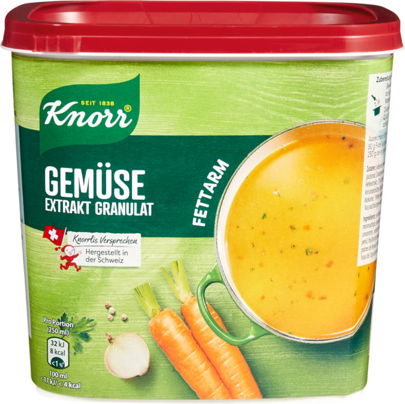 Knorr Gemüseextrakt, Granulato, a basso contenuto di grassi, 850 g