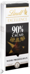 Tablette de chocolat Noir Prodigieux Excellence Lindt, 90% Cacao, 3 x 100 g