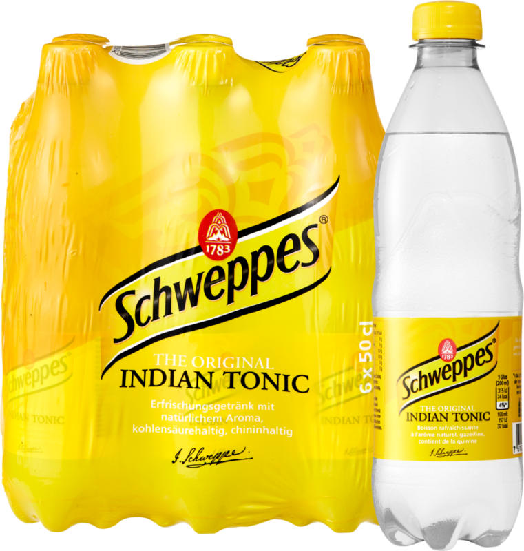 Schweppes Indian Tonic, 6 x 50 cl