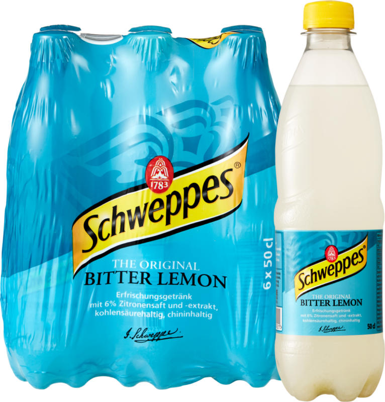 Schweppes Bitter Lemon, 6 x 50 cl