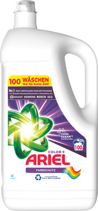 Ariel Flüssigwaschmittel Color+, 100 Waschgänge, 5 Liter