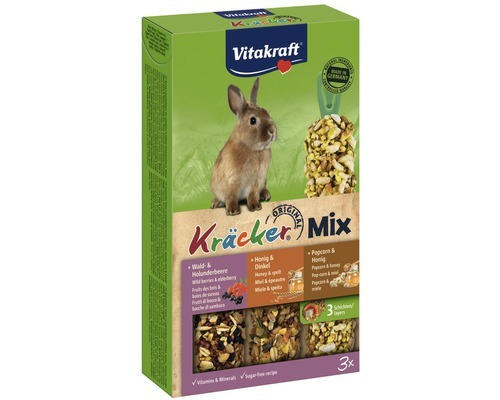 Nagersnack, Vitakraft 3er Kräcker® Zwergkaninchen Honig