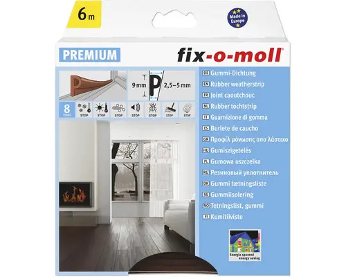 P-Profildichtung fix-o-moll selbstklebend braun 6 m 5,5 x 9 mm