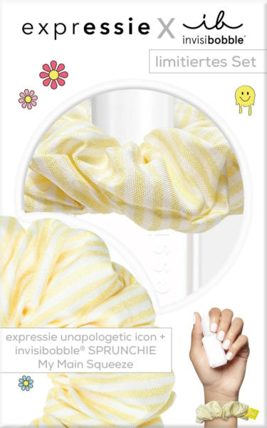Nagellackset Expressie Unapologetic Icon Weiß & Haargummi Invisibobble Sprunchie