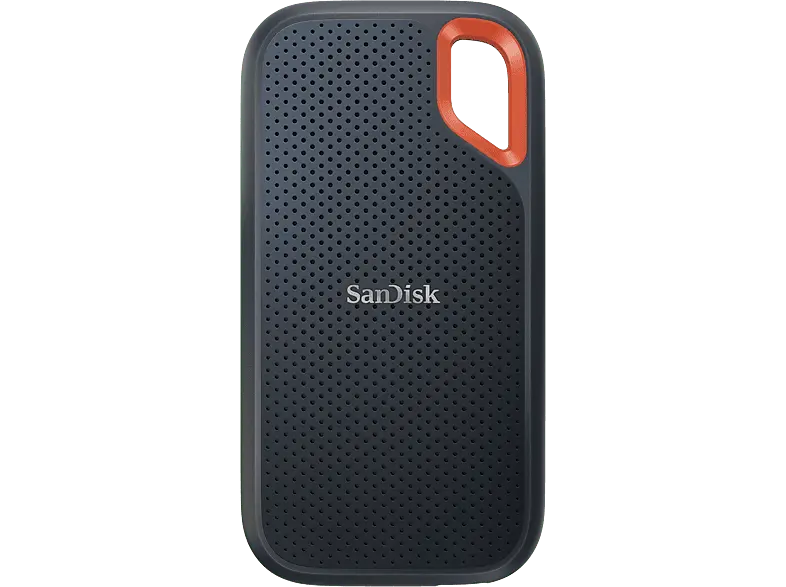SandISK 2 TB Extreme Portable SSD (tragbare NVMe SSD, USB-C, bis zu 1.050 MB/s lesen und schreiben wasser- staubbeständig) Schwarz; Festplatte