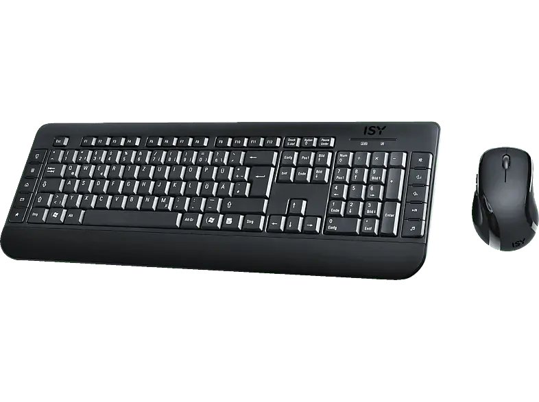 ISY Desktop-Set IDE 3100, kabellos, schwarz; Tastatur + Maus