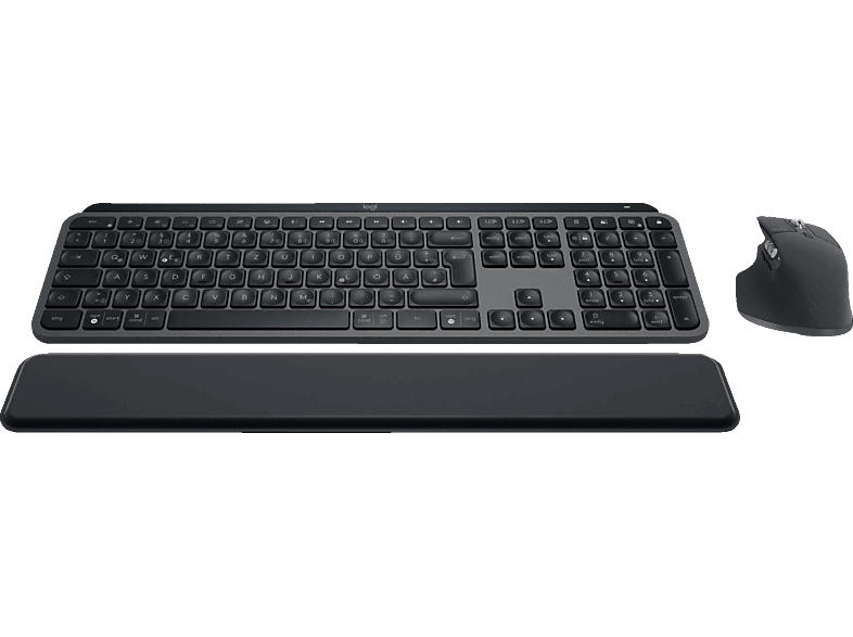 Logitech MX Keys S Combo Desktop Set, Bluetooth, USB-C, Aluminiumgehäuse, qwertz, Tastenbeleuchtung, Grafit