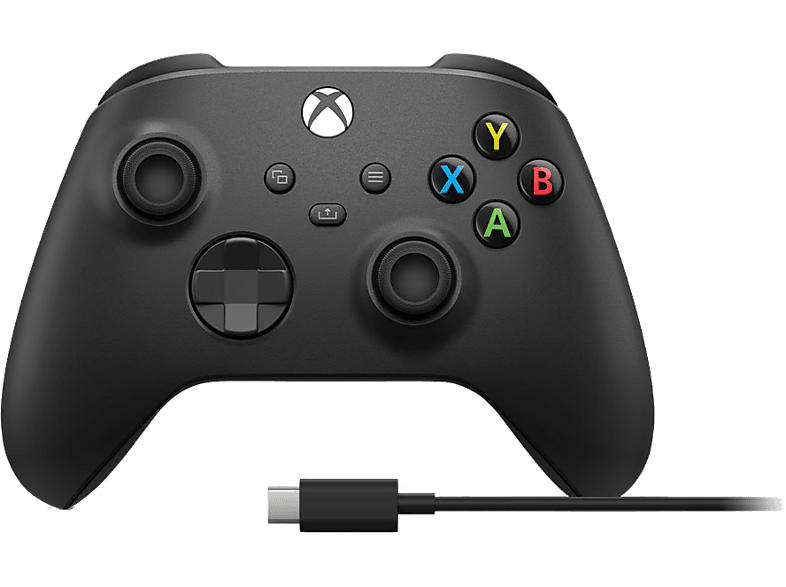 Microsoft Xbox Series X Wireless Controller mit USB-C Kabel, Schwarz (1V8-00002); Gamepad