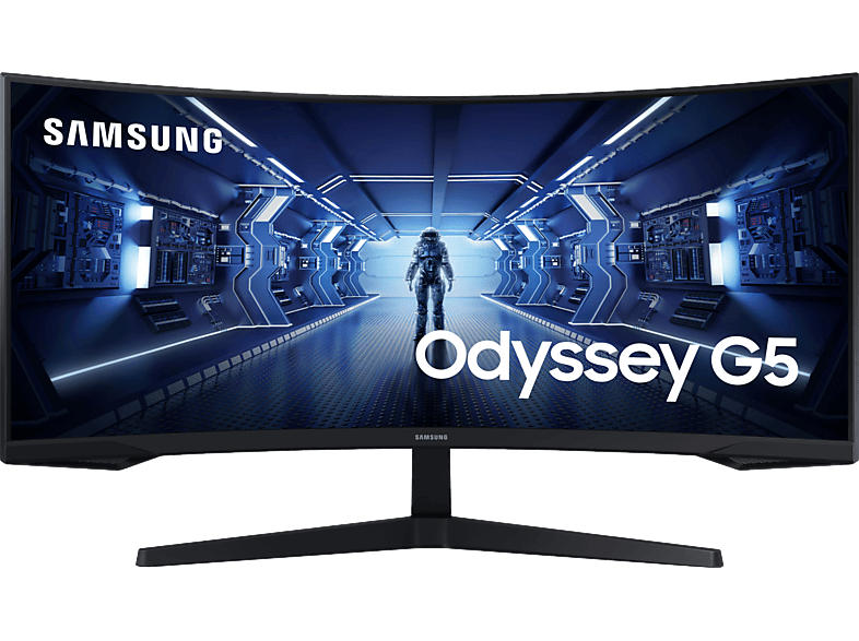 Samsung Gaming Monitor Odyssey G5 Curved, 34 Zoll, QHD, 21:9, 165Hz, 1ms MPRT, 250cd, HDR10, VA-Panel, FreeSync Premium, Schwarz