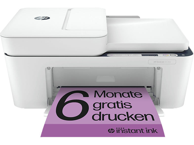 HP Multifunktionsdrucker DeskJet 4130e Weiß/Blau, A4, 8.5 S./Min S/W, WLAN, HP+ 6 Monate Instant Ink