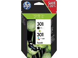 HP Nr. 301 Black + Colour, 2er-Pack (N9J72AE); Tintenpatrone