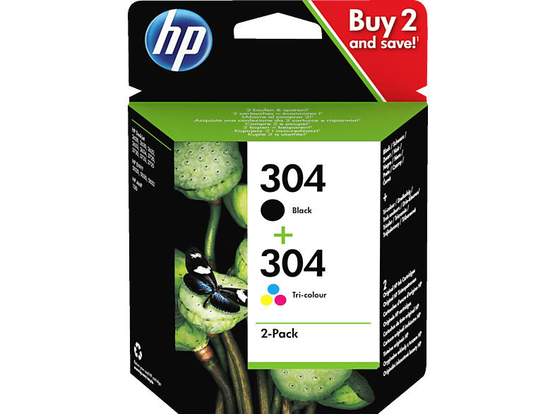 HP 2er Pack 304, schwarz/farbig (3JB05AE); Tintenpatrone