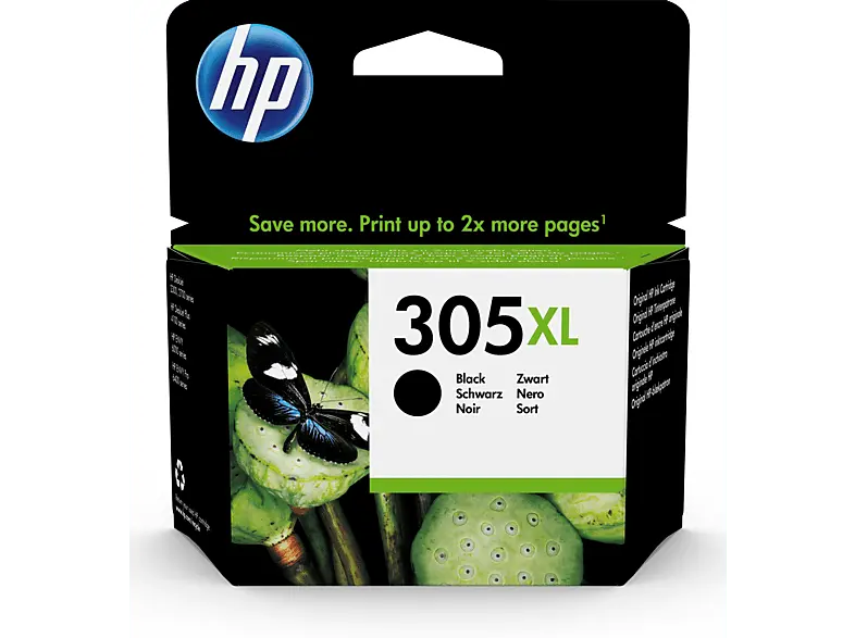 HP Nr. 305XL, schwarz (3YM62AE); Tinte auf Pigmentbasis