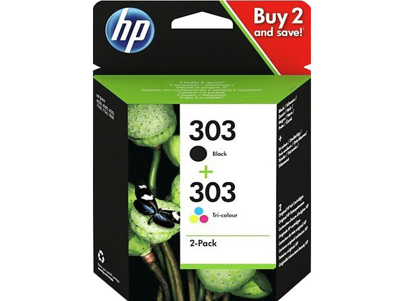 HP 303 Multipack, schwarz/farbig (3YM92AE); Tintenpatrone