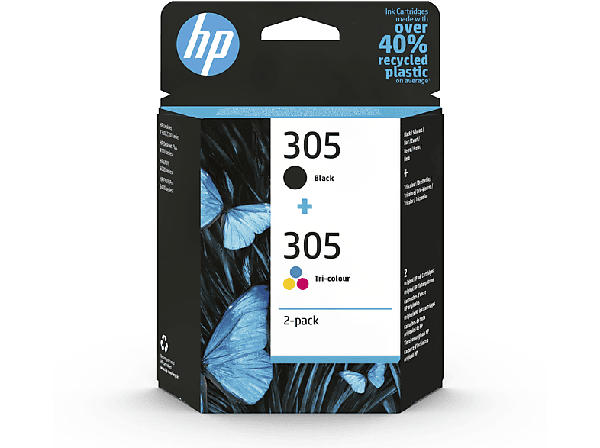 HP 305, schwarz/farbig; Tinte auf Pigmentbasis