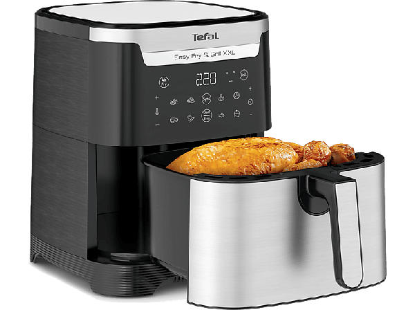 Tefal EY 801D Easy Fry & Grill Heißluftfritteuse (6,5 l, 1680 Watt, Edelstahl)