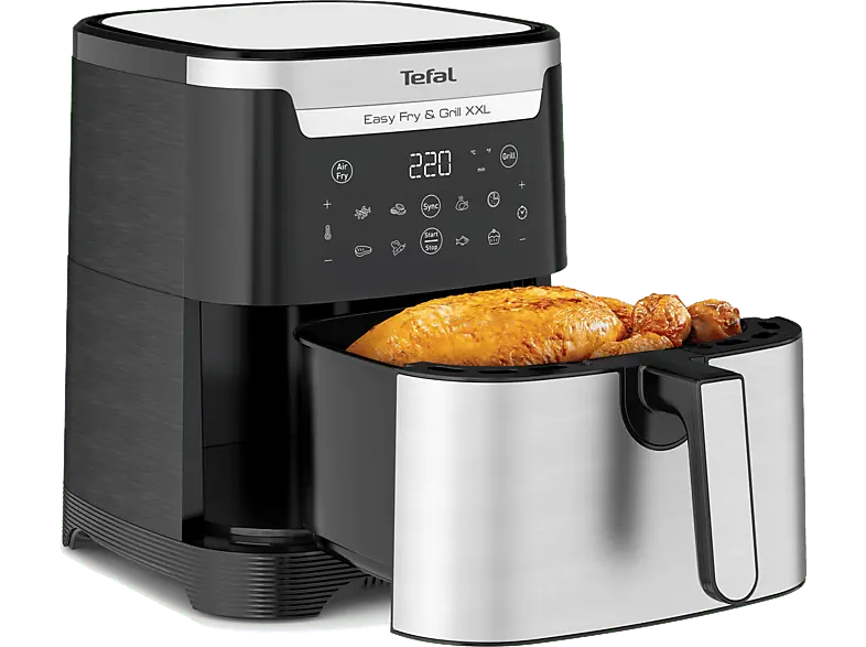 Tefal EY 801D Easy Fry & Grill Heißluftfritteuse (6,5 l, 1680 Watt, Edelstahl)