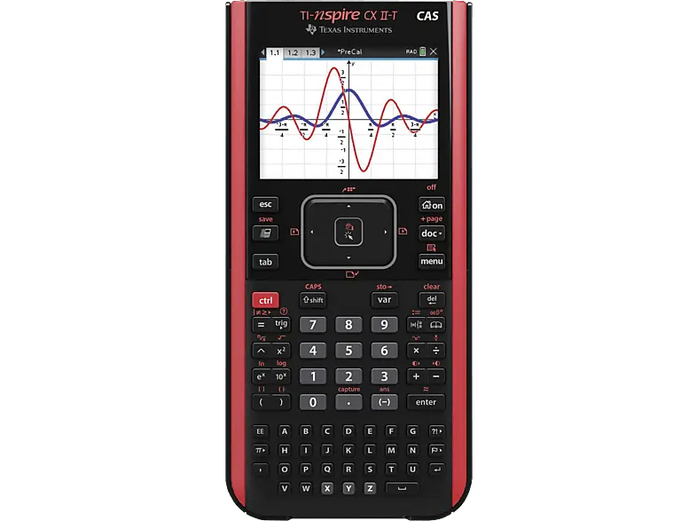 texas Taschenrechner Instruments TI-Nspire CX (II-T) CAS (D/I/E) Schwarz/Rot; Grafikrechner