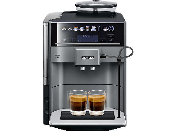 Siemens TE 651509DE EQ.6 Plus Diamond Kaffeevollautomat (Schwarz/Titanium metallic, Keramikmahlwerk, 15 bar, Milchschlauch)