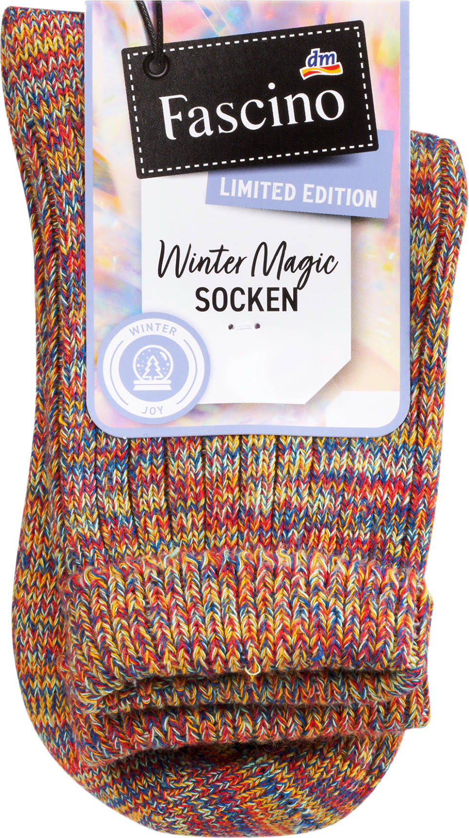 Fascino Socken in Strick-Optik mit Umschlagbund, bunt, Gr. 35-38