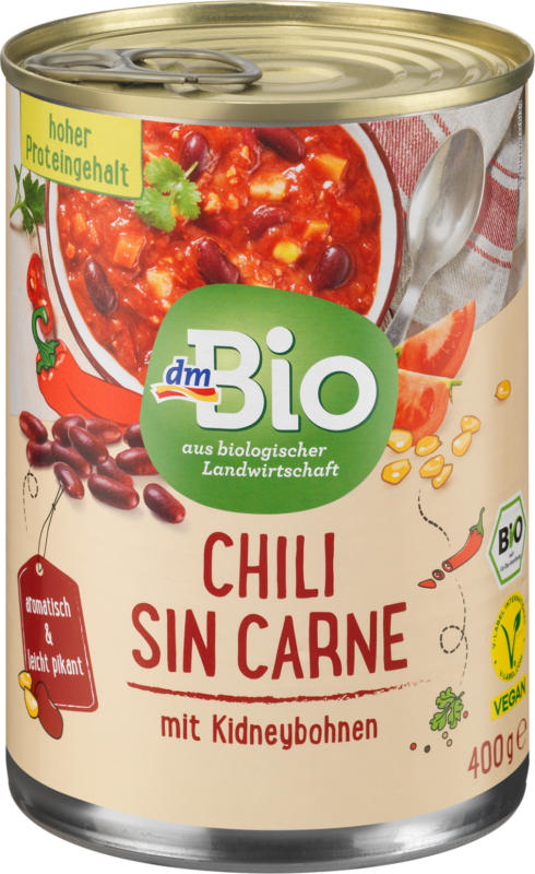 dmBio Chili sin Carne mit Kidneybohnen