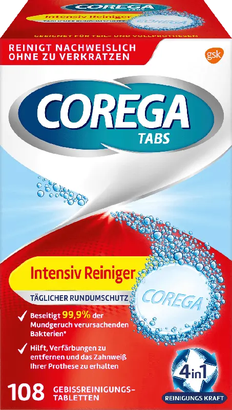 COREGA Tabs Intensiv Reiniger Rundumschutz Gebissreinigungstabletten
