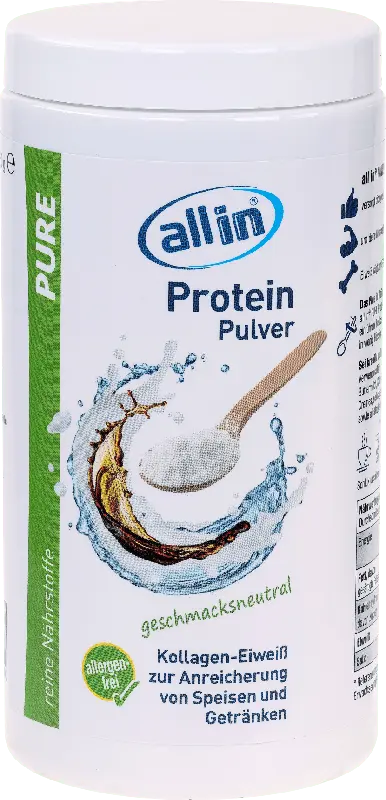 allin Proteinpulver Pure Geschmacksneutral