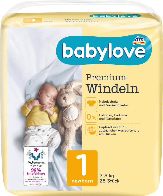 babylove Premium-Windel Gr. 1 Newborn (2-5 kg)