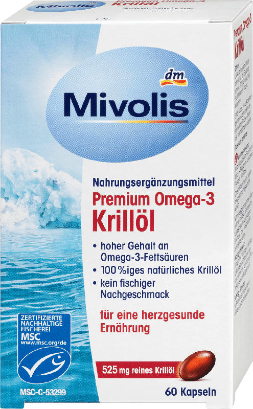 Mivolis Premium Omega-3 Krillöl Kapseln