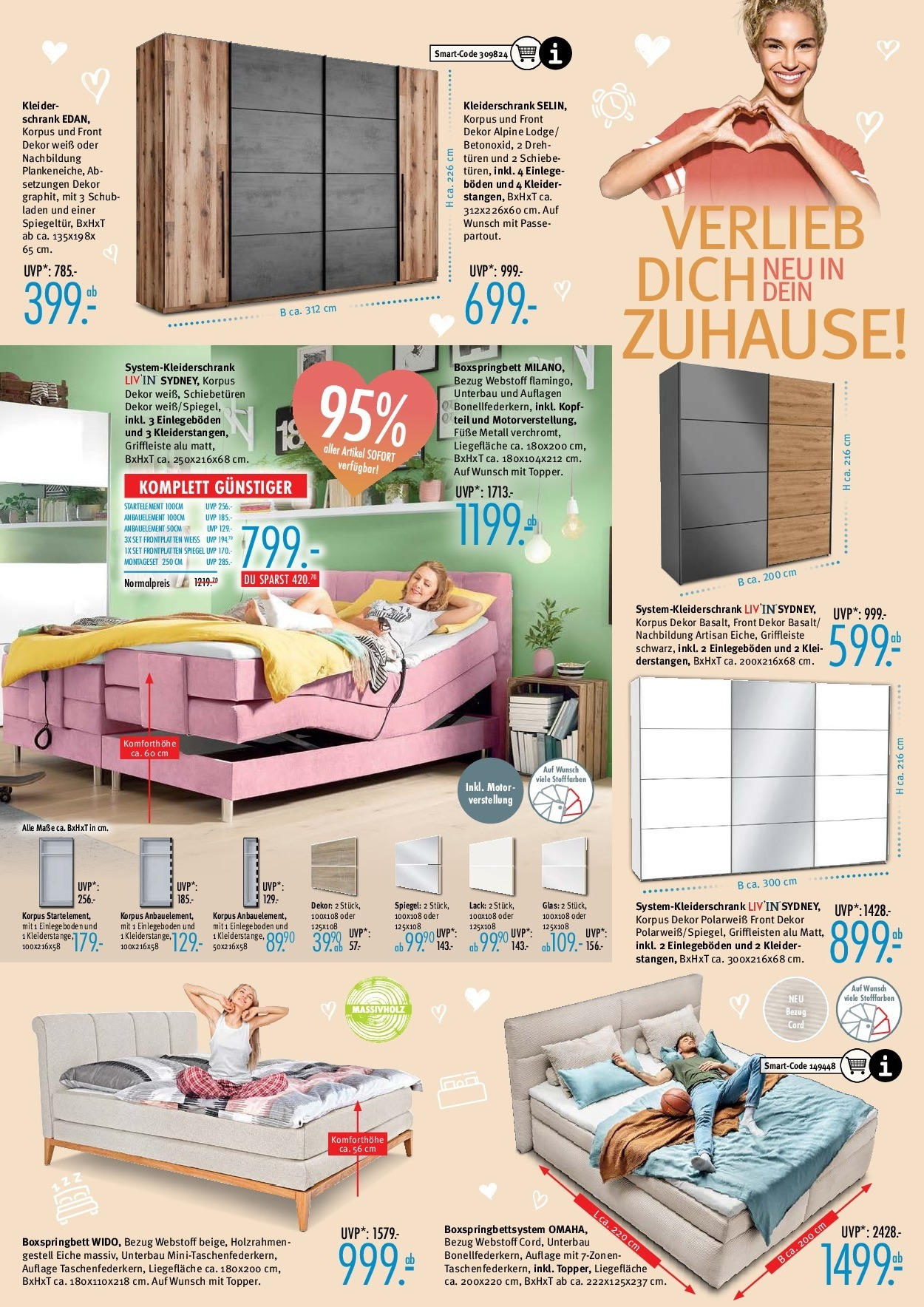 Trends Prospekt (ab 09.09.2023) zum Blättern | Seite: 9 | Produkte: Kleiderschrank, Schrank, Spiegel, Boxspringbett Trends Prospekt (ab 09.09.2023) zum Blättern | Seite: 9 | Produkte: Kleiderschrank, Schrank, Spiegel, Boxspringbett