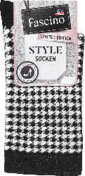 Fascino Socken im Pepita-Design, schwarz & weiß, Gr. 35-38