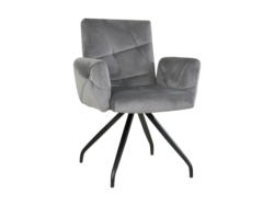 Chaise TRENDY velours gris Assise pivotante