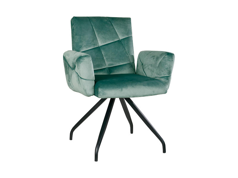 Chaise TRENDY velours vert Assise pivotante