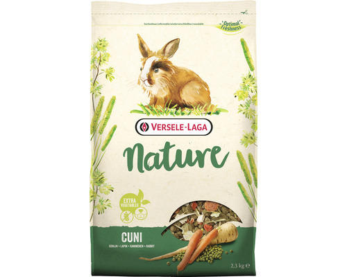 Nagerfutter VERSELE-LAGA Nature Cuni 2,3 kg vollwertiges, getreidefreies, rohfaserreiches Futter mit essentiellem Vitamin C für Meerschweinchen im Frischebeutel