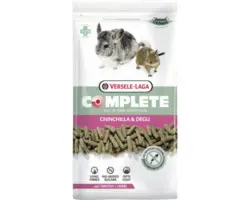Nagerfutter VERSELE-LAGA Complete Chinchilla-Degu 1,75 kg extrudiere Bröckchen mit Kräutern und Timothy Heu, hoher Rohfasergehalt (20 %) für Chinchilla, Degu, im Frischebeutel