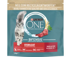 Katzenfutter trocken Purina One Sterilcat mit Rind und Weizen 1,4 kg