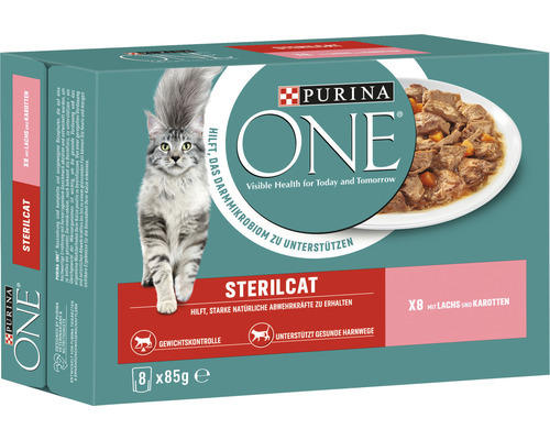 Katzenfutter nass One Sterilcat Lachs+Karotten 8x85 g