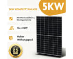 Hornbach PV-Komplettanlage 12 Module 5 kWp inkl. Hybrid-Wechselrichter und Montagematerial für Flachdach