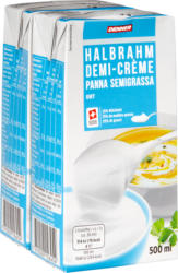Demi-crème Denner, UHT, 25% de matière grasse, 2 x 500 ml