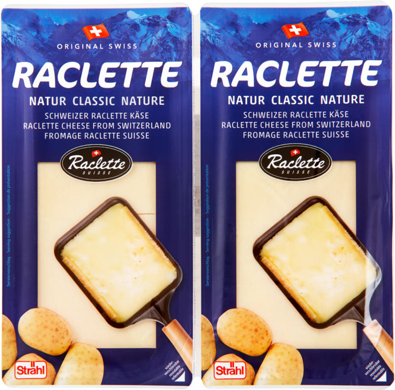 Fromage Raclette Original Swiss, en tranches, 2 x 500 g