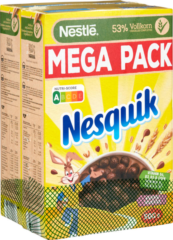 Céréales petit-déjeuner croustillant Nesquik Nestlé, 2 x 500 g