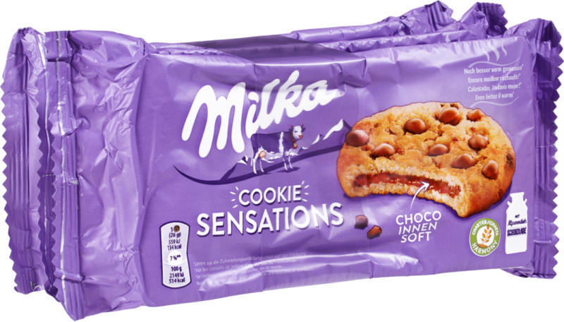 Biscuits Cookie Sensations Milka, 3 x 156 g